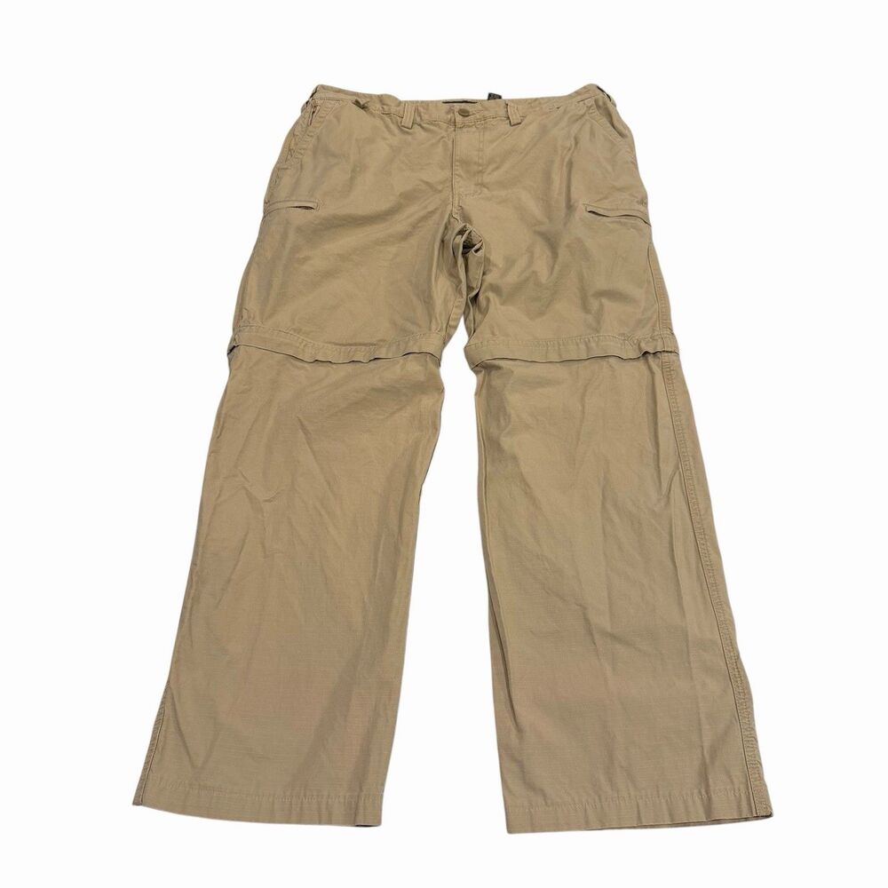 Eddie Bauer Convertible Pants 38 Tall Ripstop Mens Cargo‎ Pockets Relaxed Fit